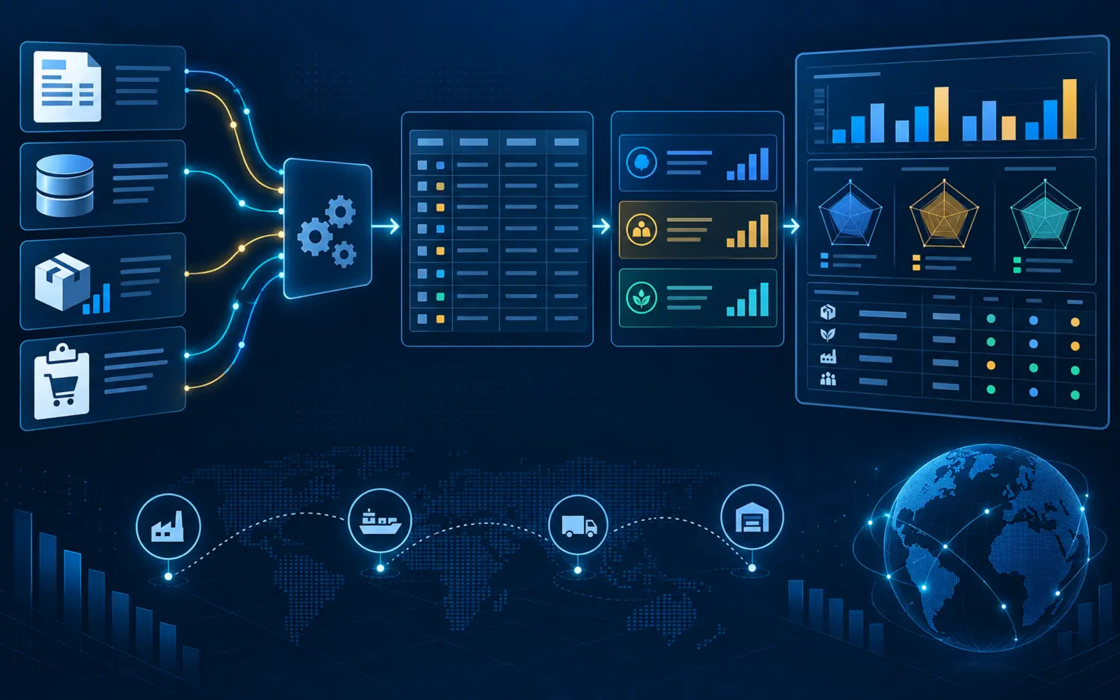 Vendor Performance Analysis — abstract procurement and vendor performance analytics diagram