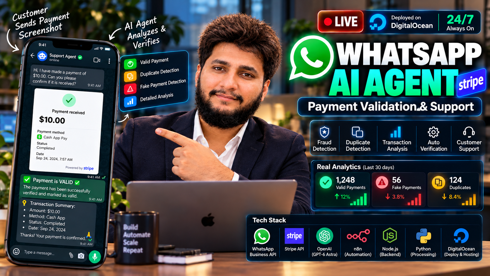 WhatsApp Transaction Verification AI Agent — WhatsApp payment verification and OCR workflow presentation